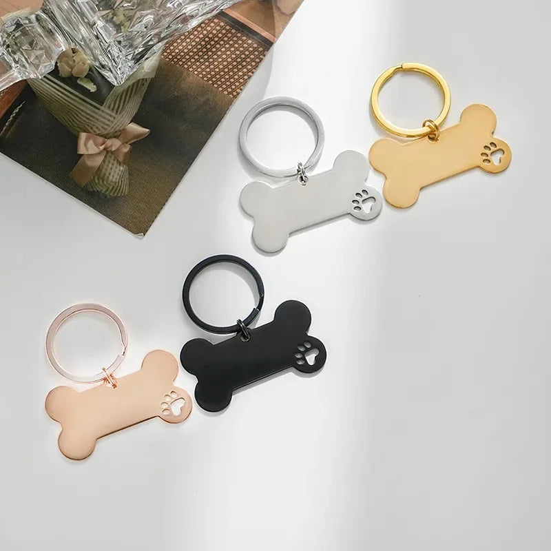 Chapa de identificación personalizada con forma de huesito