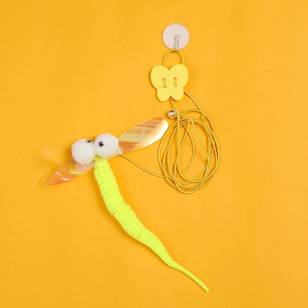 Juguete colgante con plumas para gatos y perros