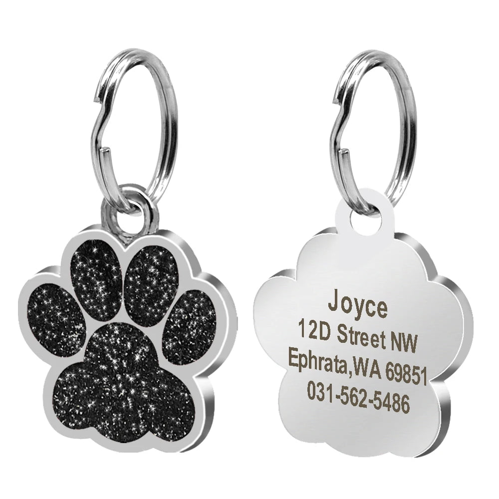 Chapas de identificación personalizadas para perros y gatos, grabadas en acero inoxidable.