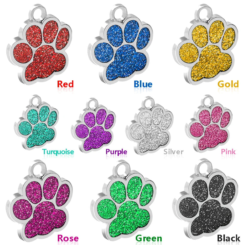 Chapas de identificación personalizadas para perros y gatos, grabadas en acero inoxidable.