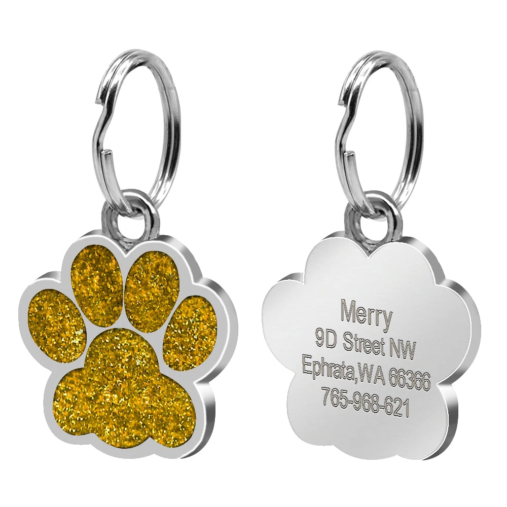 Chapas de identificación personalizadas para perros y gatos, grabadas en acero inoxidable.