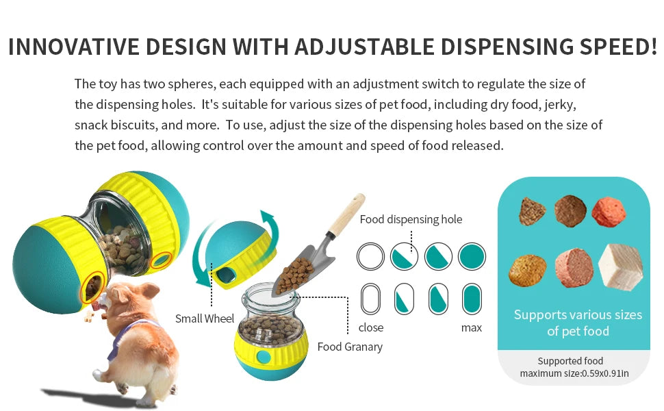 Pelota Interactiva para Perros – Tumbler con Dispensador de Premios