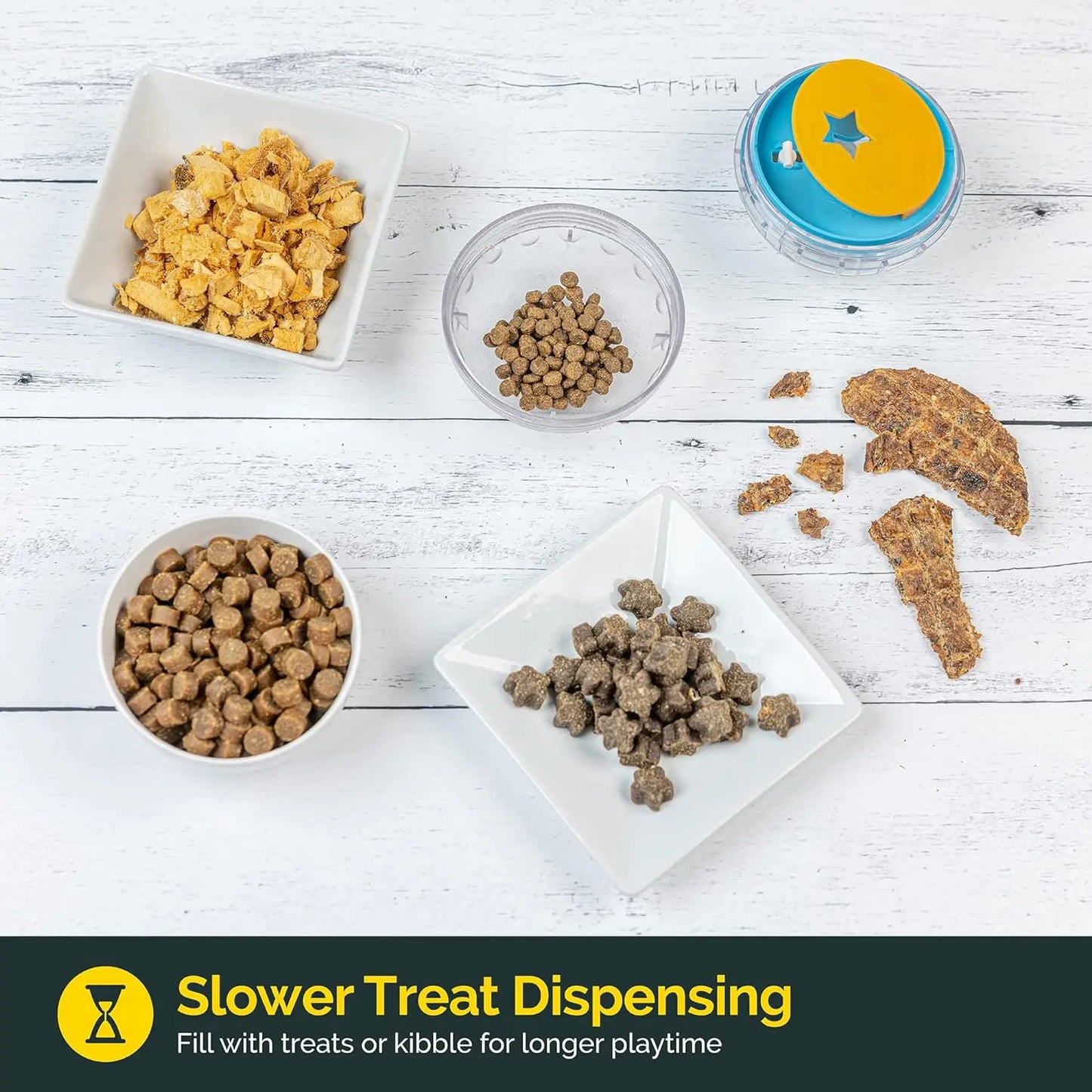 Pelota interactiva dispensadora de premios para perros