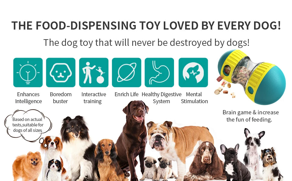 Pelota Interactiva para Perros – Tumbler con Dispensador de Premios