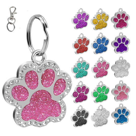 Chapas de identificación personalizadas para perros y gatos, grabadas en acero inoxidable.