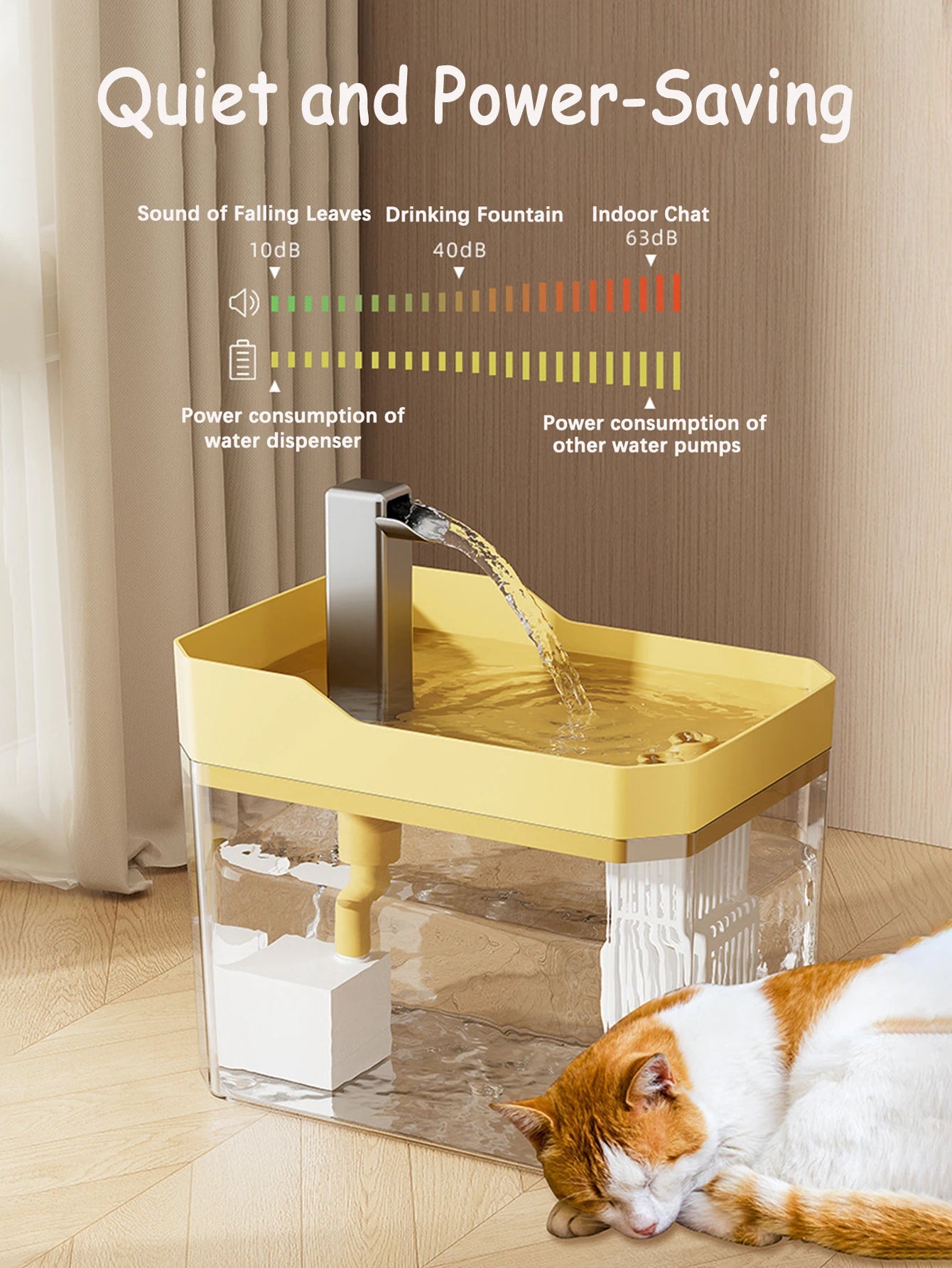 Fuente de agua para gatos, filtro automático, bebedero transparente para gatos, USB, antiseco, filtrado recircular, dispensador de agua con bomba