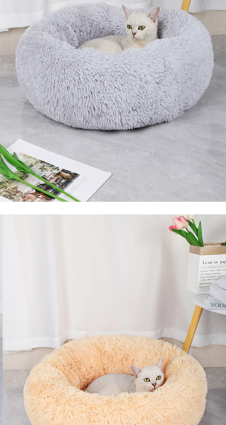 Nido redondo de felpa para mascotas – Cálido y cómodo