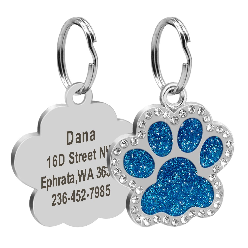 Chapas de identificación personalizadas para perros y gatos, grabadas en acero inoxidable.