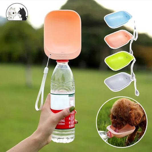 Adaptador para botellas de agua portátil para perros y gatos