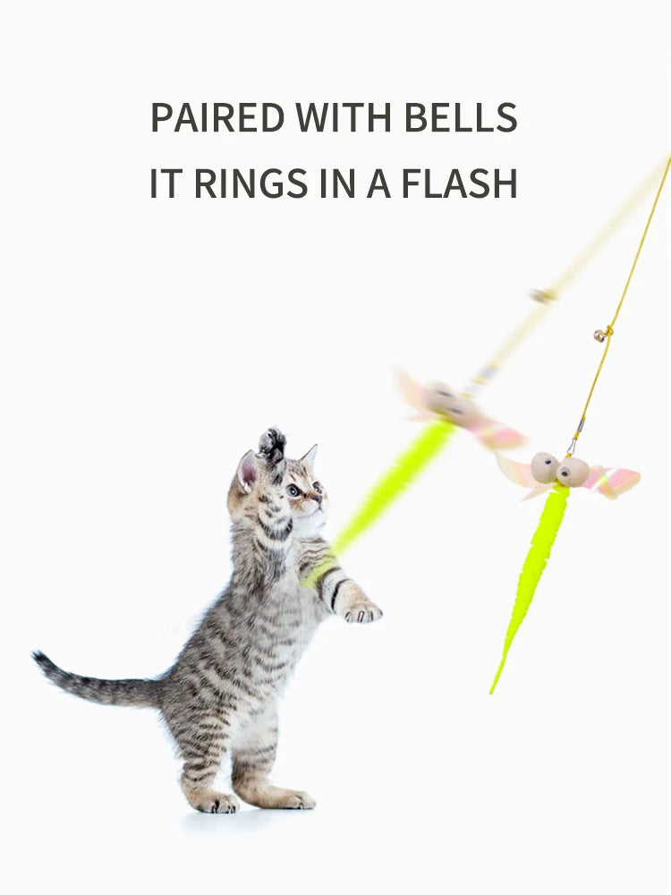 Juguete colgante con plumas para gatos y perros