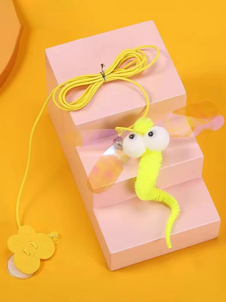 Juguete colgante con plumas para gatos y perros