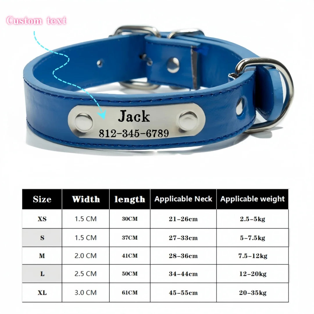 Collar personalizado con placa identificativa para perros y gatos
