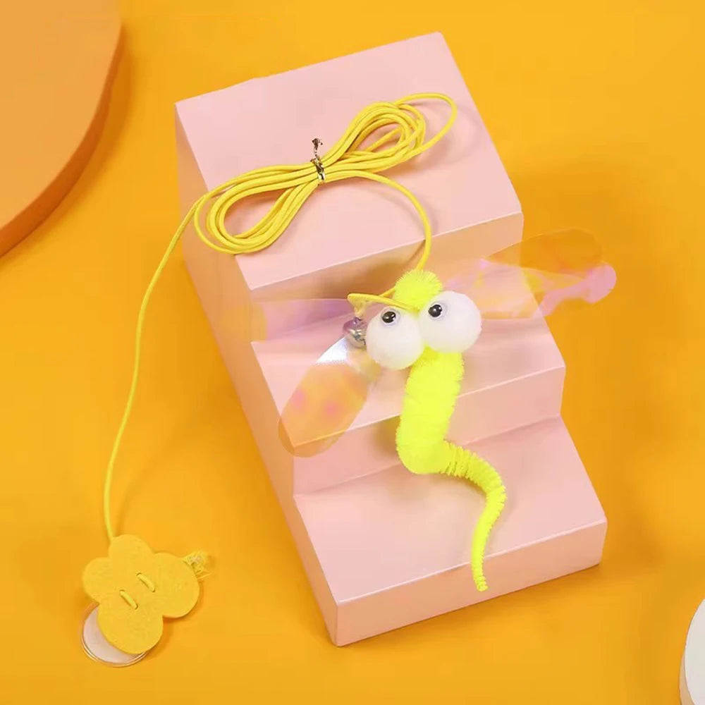 Juguete colgante con plumas para gatos y perros