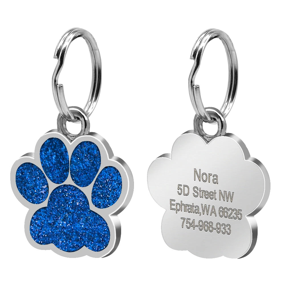 Chapas de identificación personalizadas para perros y gatos, grabadas en acero inoxidable.
