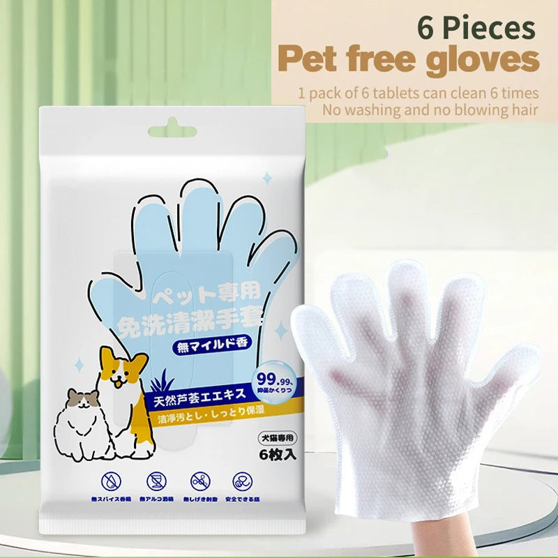 Guantes de limpieza para mascotas – 6 unidades para baño y cuidado diario