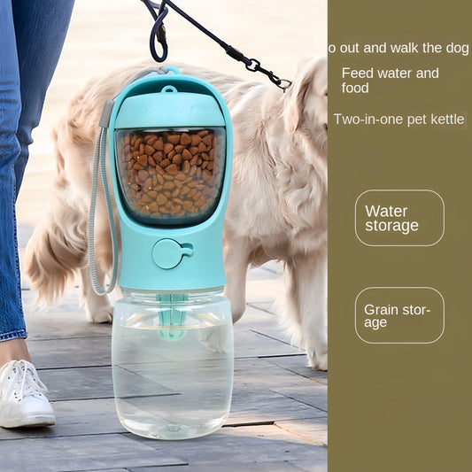 Botella portátil para agua y comida de perros y gatos
