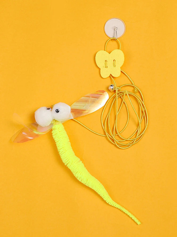 Juguete colgante con plumas para gatos y perros